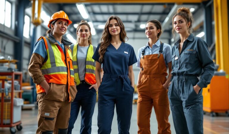 découvrez les meilleures marques de vêtements de travail pour femme, alliant confort, style et durabilité. trouvez les tenues professionnelles idéales adaptées à vos besoins.