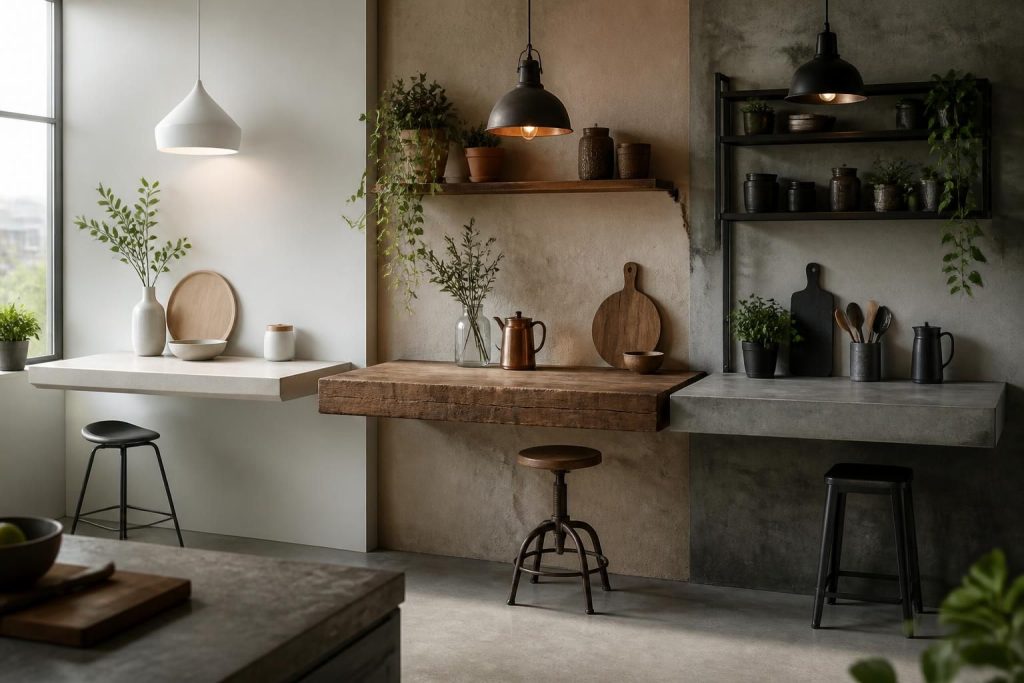 découvrez comment personnaliser votre plan de travail fixé au mur pour qu'il reflète parfaitement votre style et s'intègre harmonieusement à votre espace.